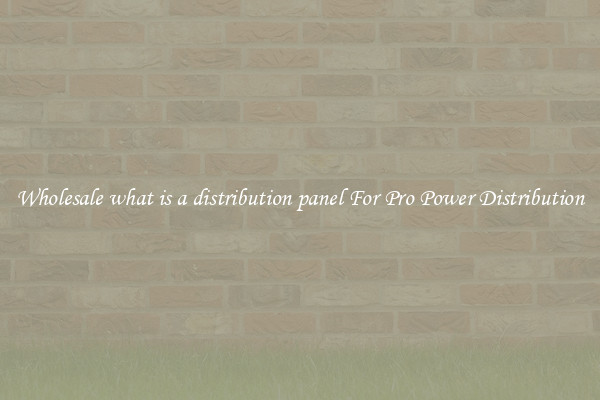 Wholesale what is a distribution panel For Pro Power Distribution