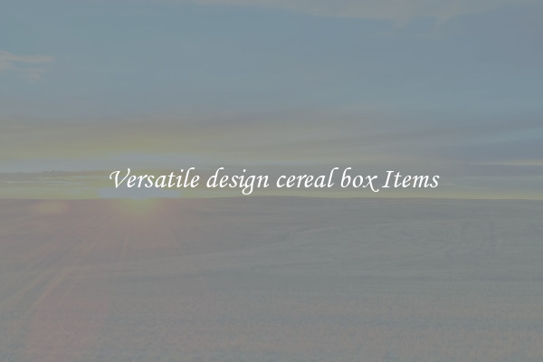Versatile design cereal box Items