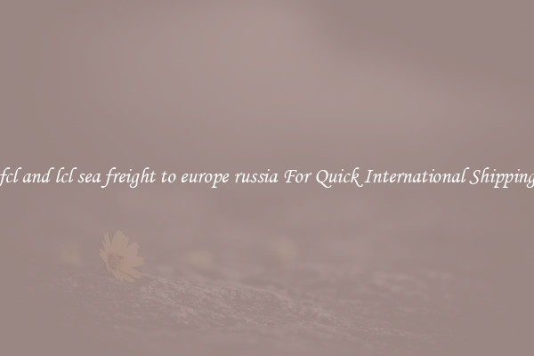 fcl and lcl sea freight to europe russia For Quick International Shipping