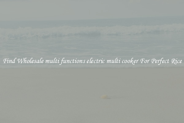 Find Wholesale multi functions electric multi cooker For Perfect Rice
