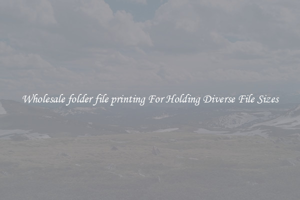 Wholesale folder file printing For Holding Diverse File Sizes