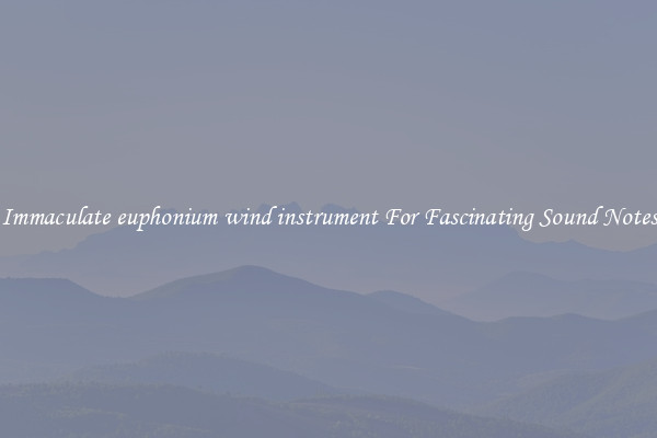 Immaculate euphonium wind instrument For Fascinating Sound Notes