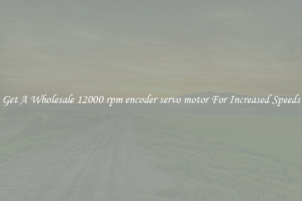 Get A Wholesale 12000 rpm encoder servo motor For Increased Speeds