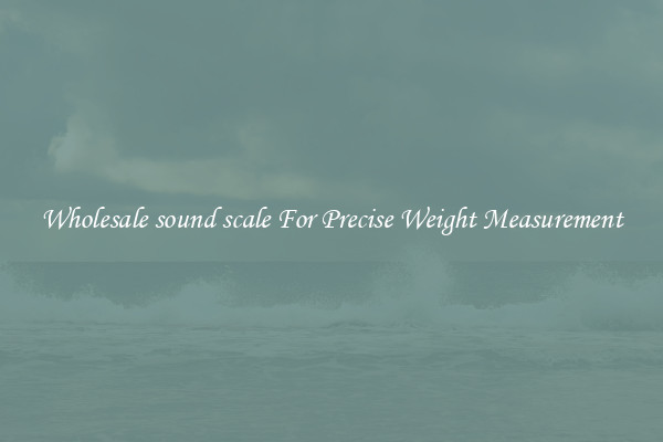 Wholesale sound scale For Precise Weight Measurement