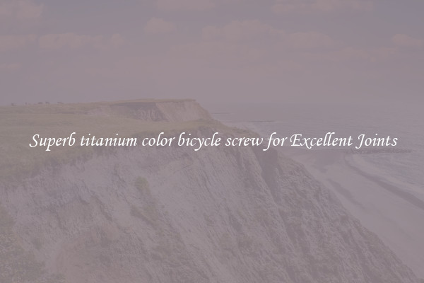 Superb titanium color bicycle screw for Excellent Joints